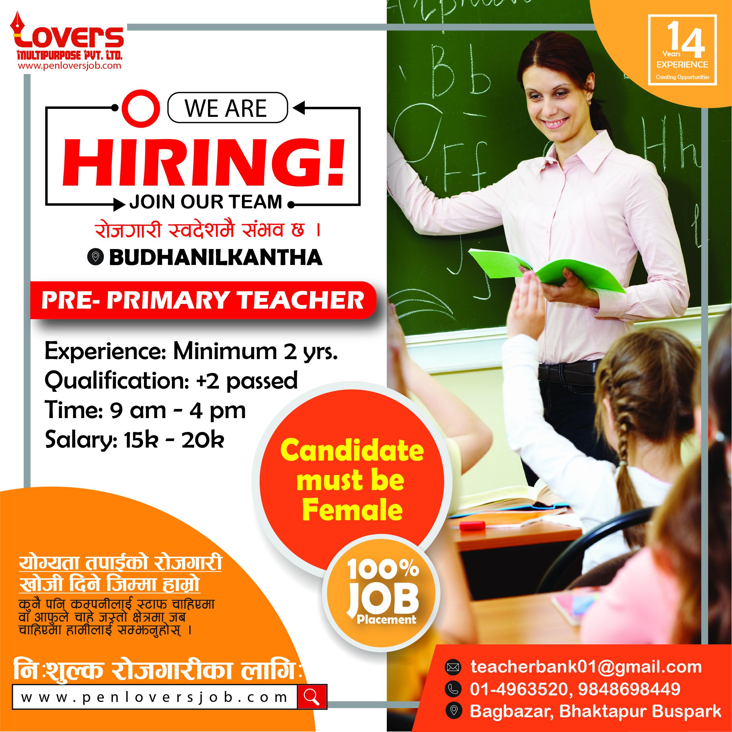 PRE- PRIMARY TEACHER